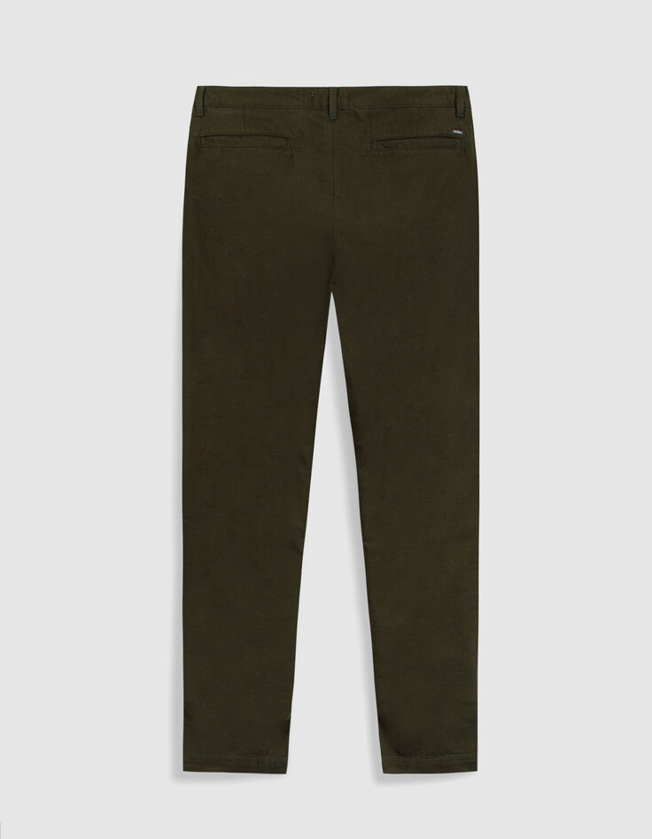 Heren kaki katoenen en linnen chino broek-7