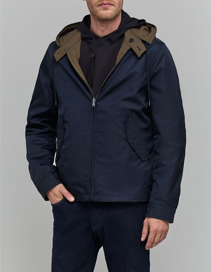 Blouson r&eacute;versible bleu navy et kaki Homme-2