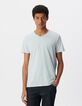Hemelsblauw T-shirt L'Essentiel biokatoen V-hals Heren-3