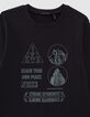 T-shirt noir bio visuels encre picots réfléchissants garçon-3