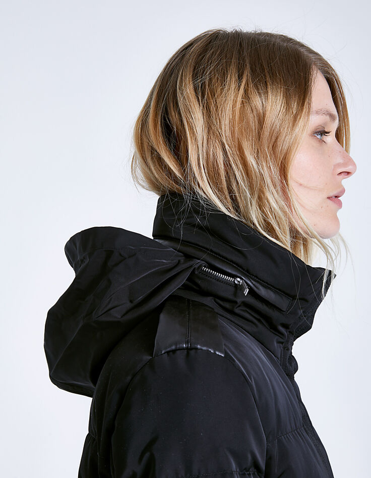 Schwarze Damensteppjacke-4