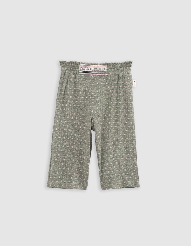 Khaki Hose, minimalistischer Grafikdruck, Babymädchen-1