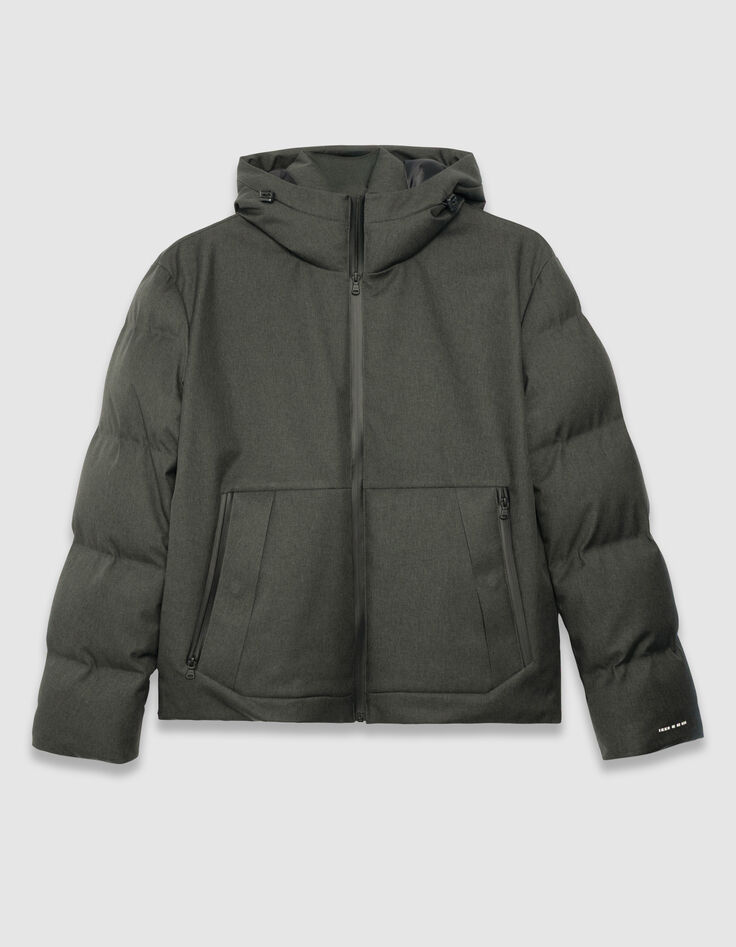 Grijze pufferjas WATERPROOF kap Heren-6