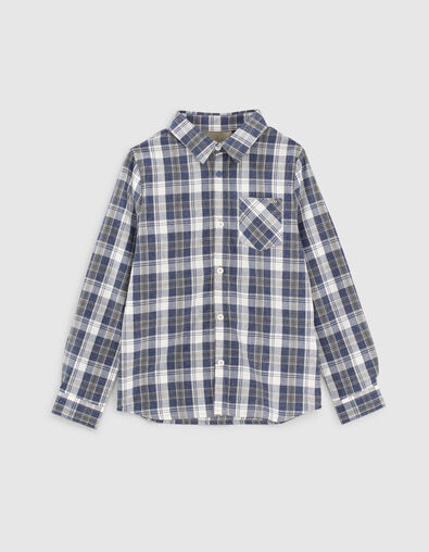 Chemise indigo à carreaux garçon  - IKKS