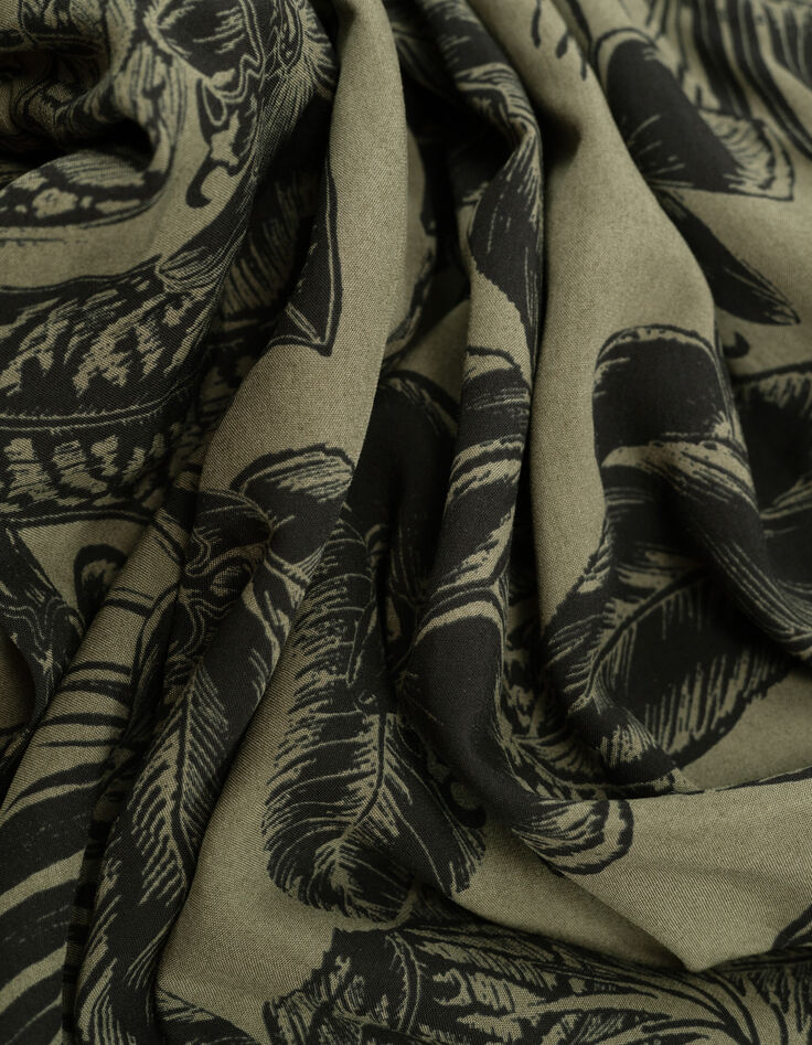 Robe manche longue kaki LENZING&trade; ECOVERO&trade; maxi jungle Femme-6