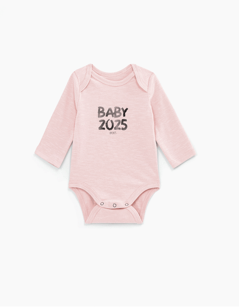 Hellrosa Babybody aus Biobaumwolle zum Personalisieren - IKKS