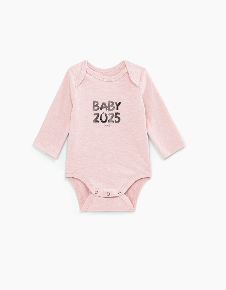 Body rose pâle à personnaliser en coton bio bébé-1
