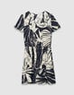 Robe marine imprim&eacute; maxi feuilles Femme-5