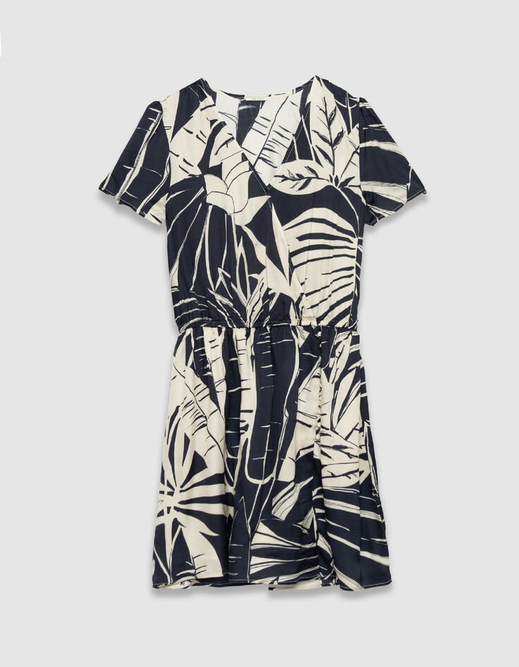 Robe marine imprim&eacute; maxi feuilles Femme-5