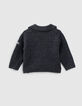Gechineerd grijs vest bikerstijl tricot biokatoen baby’s-2