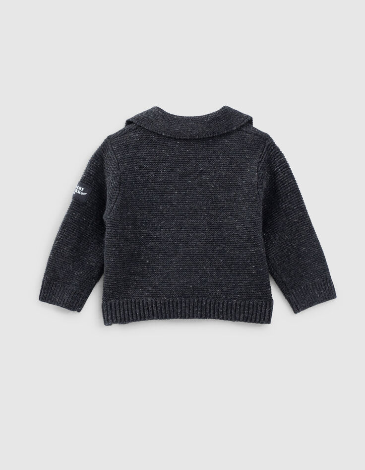 Gechineerd grijs vest bikerstijl tricot biokatoen baby’s-2