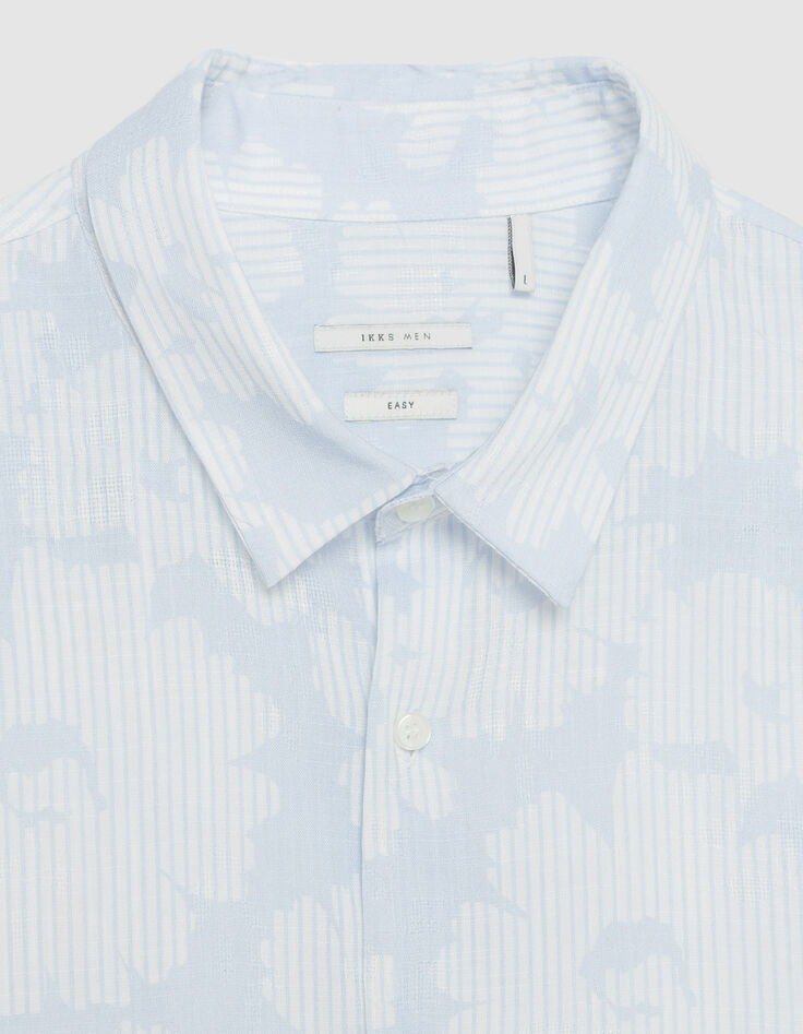 Chemise regular ciel imprim&eacute; floral ray&eacute; Homme-7