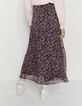 Falda larga amplia volantes floral mujer-3