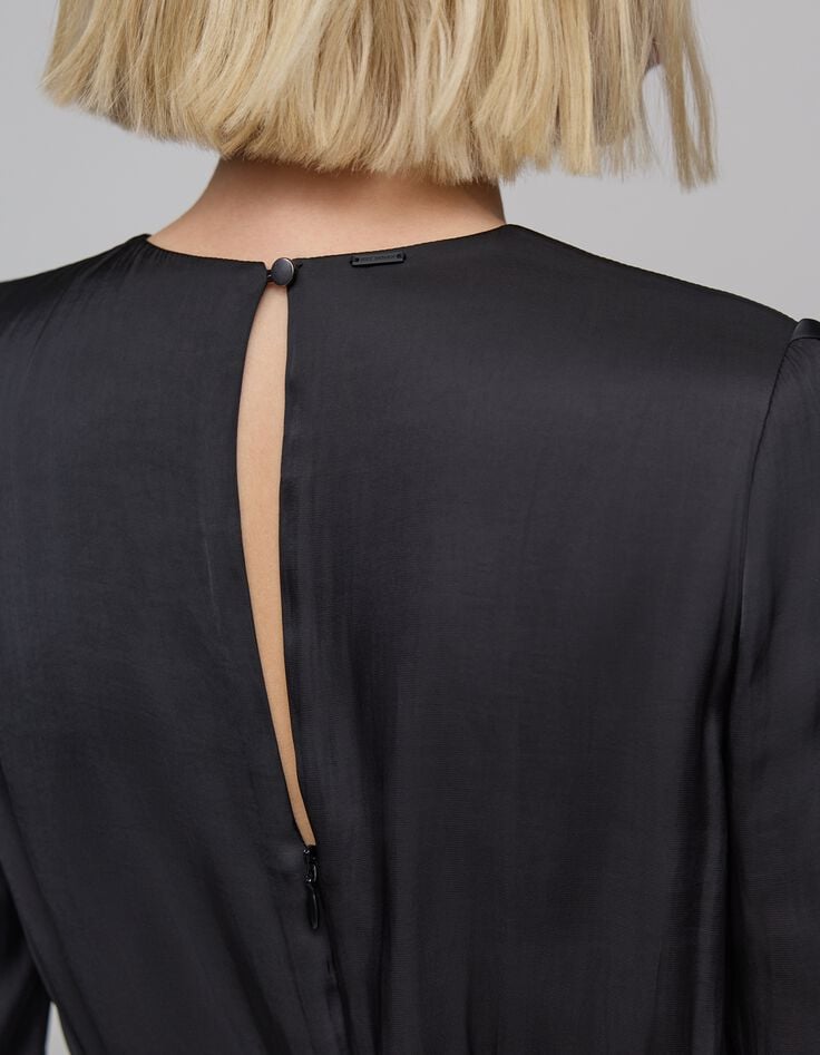 Zwart damesjurkje met studs in tailleband-6