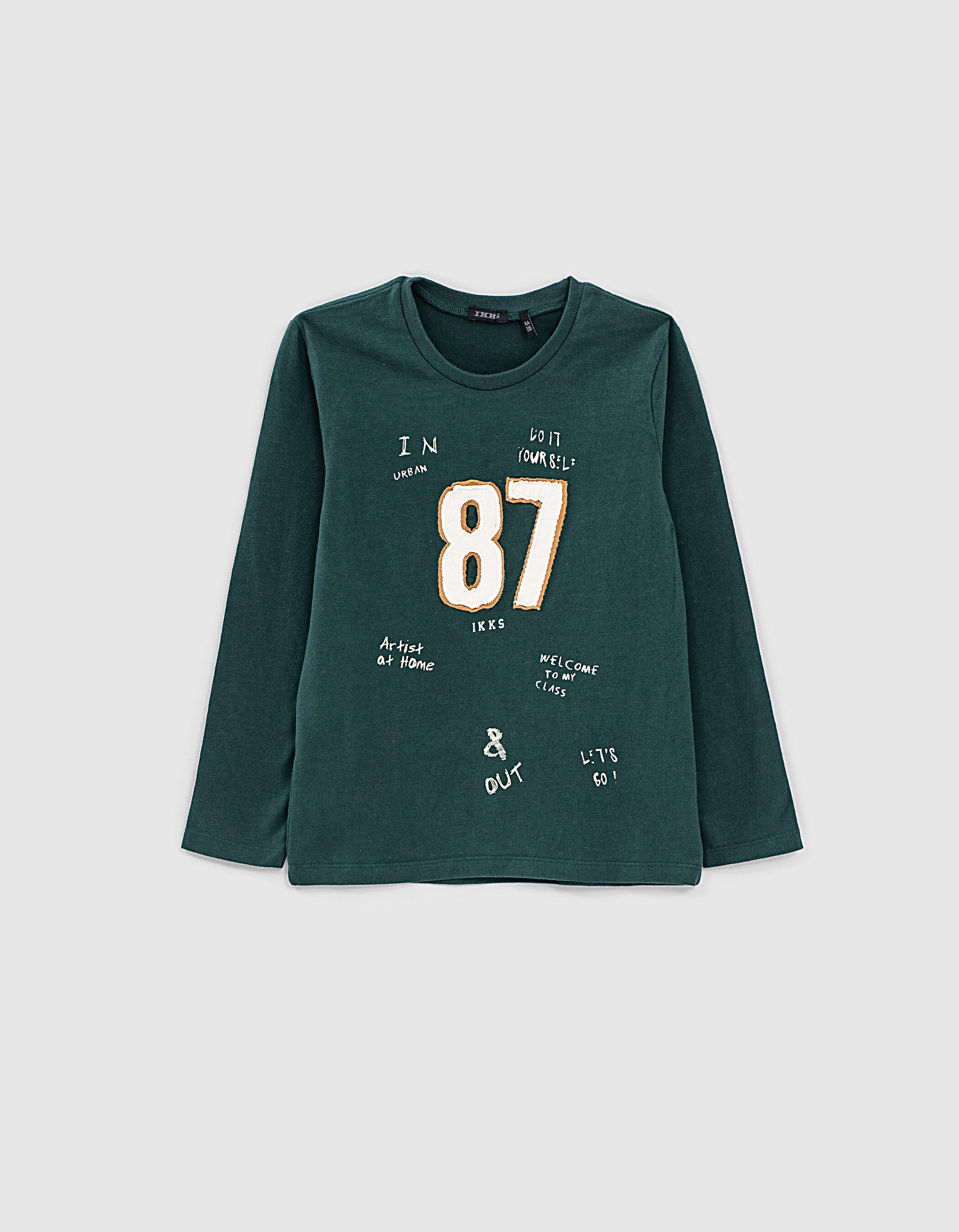 Boys dark green print and number 87 T shirt