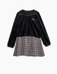 Zwarte 2-in-1 jurk met kasjmierprint en sweater meisjes-3