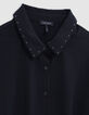 Girls' black studded jumpsuit-4