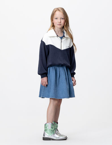 Girls’ 2-in-1 denim dress and zip-neck sweatshirt - IKKS