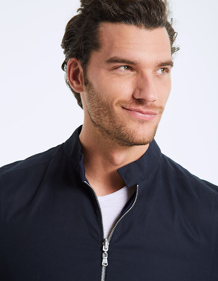 Blouson marine réversible et bi matière Homme-4