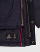 Blauer 2-in-1-Jungenparka mit roter Steppweste mit Karos-4
