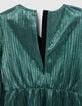Robe émeraude plissée métallisée-5 Robe émeraude plissée métallisée-5