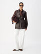 Bruin leren safari-jack met riem voor dames-1
