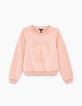 Baby girls' powder pink embroidered skull sweatshirt-2