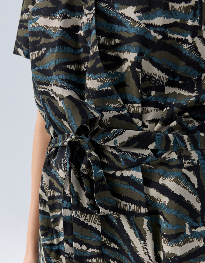 Women’s khaki camouflage jungle print playsuit - IKKS