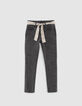 Grijze SKINNY jeans met sjaal-ceintuur meisjes-1