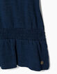 Tee-shirt indigo brodé fleurs à smocks fille-5