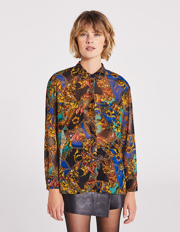 Chemise imprimé chaines femme-3