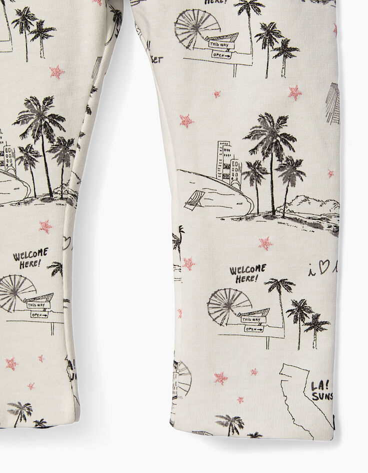Leggings réversible gris et blanc bébé fille-2 Leggings réversible gris et blanc bébé fille-2