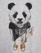 Tee-shirt gris chiné moyen visuel panda-skateur garçon -2