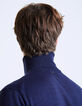 Pull laine marine à col roulé Homme-5