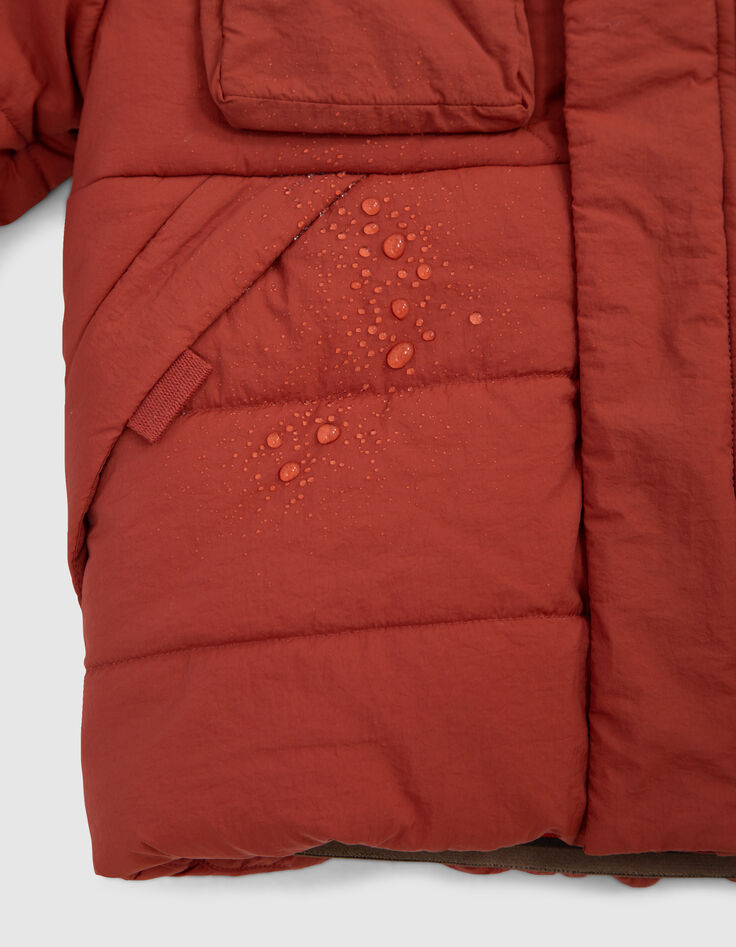 Jungen-Anorak, ziegelrot, gefüttert,  Recyclingmaterial-4