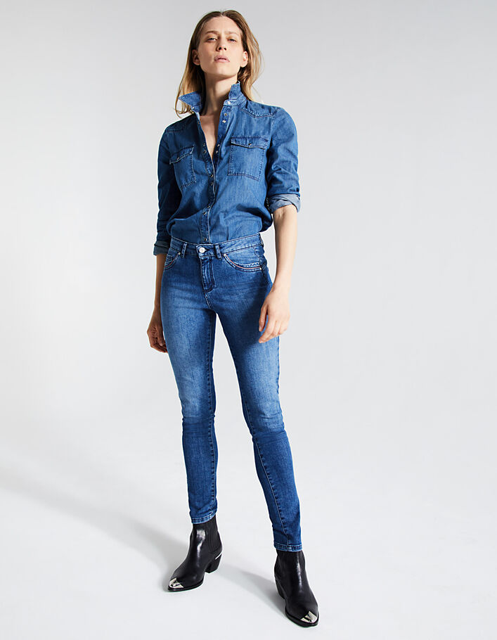 Blaue, Mid-High Sculpt-up-Damenjeans im Slim-Fit-6