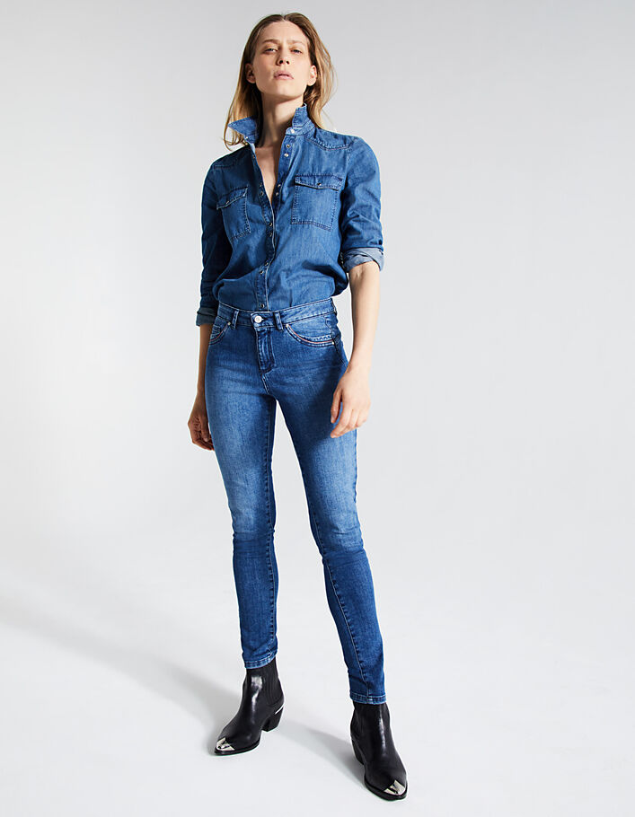 Women’s blue mid-high 7/8 sculpt-up slim jeans-6