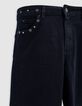 Vaqueros 7/8 slim azul negro powerstretch con tachuelas-6