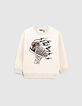 Jungen-Sweatshirt creme, Skelett-/Turnschuhabbildung-1