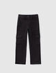 Girls’ black CARGO trousers-1