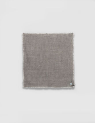 Foulard carré gris laine et cachemire