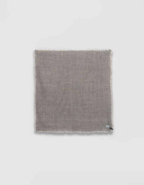 Women’s grey wool and cashmere square scarf - IKKS