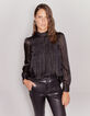 Pure Edition damesblouse opstaande zijden kraag gouddraad-1
