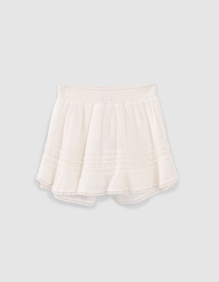 Falda crudo Ecovero&trade; gofrado tiras encaje ni&ntilde;a-3