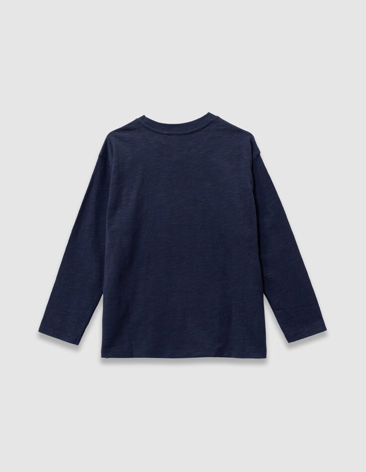 Marine T-shirt biokatoen lenticulaire opdruk jongens-6