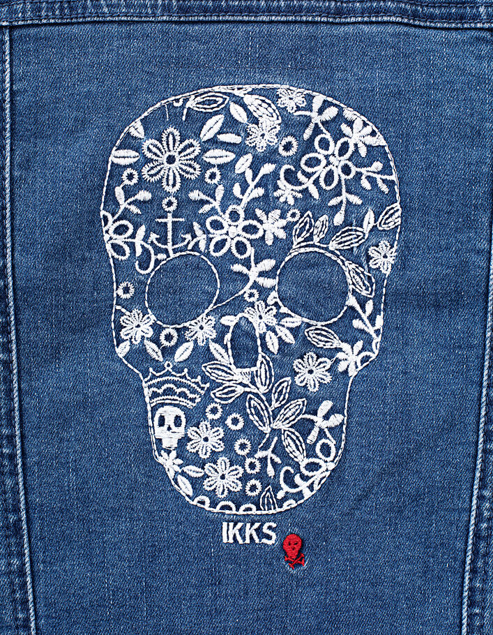 Chaqueta jean ecológico stone blue bordado espalda niña  - IKKS