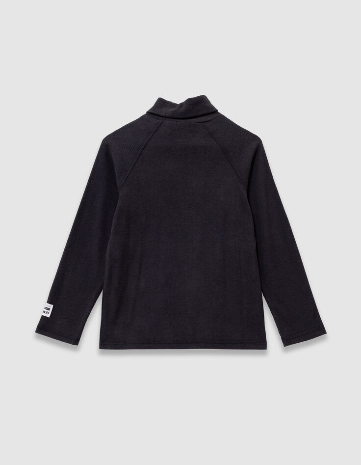 Zwart T-shirt lange mouwen rolkraag jongens-3