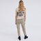 Pantalon battle cropped Terra® denim kaki stone femme - IKKS image number 4