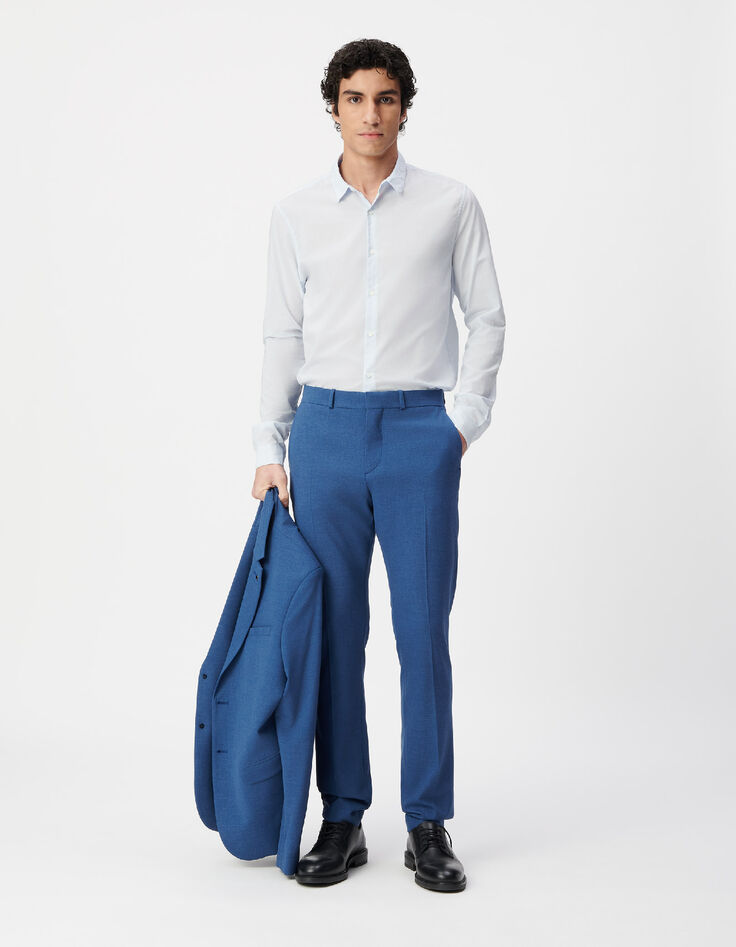 Camisa minimalista slim-fit azul de algod&oacute;n org&aacute;nico-2