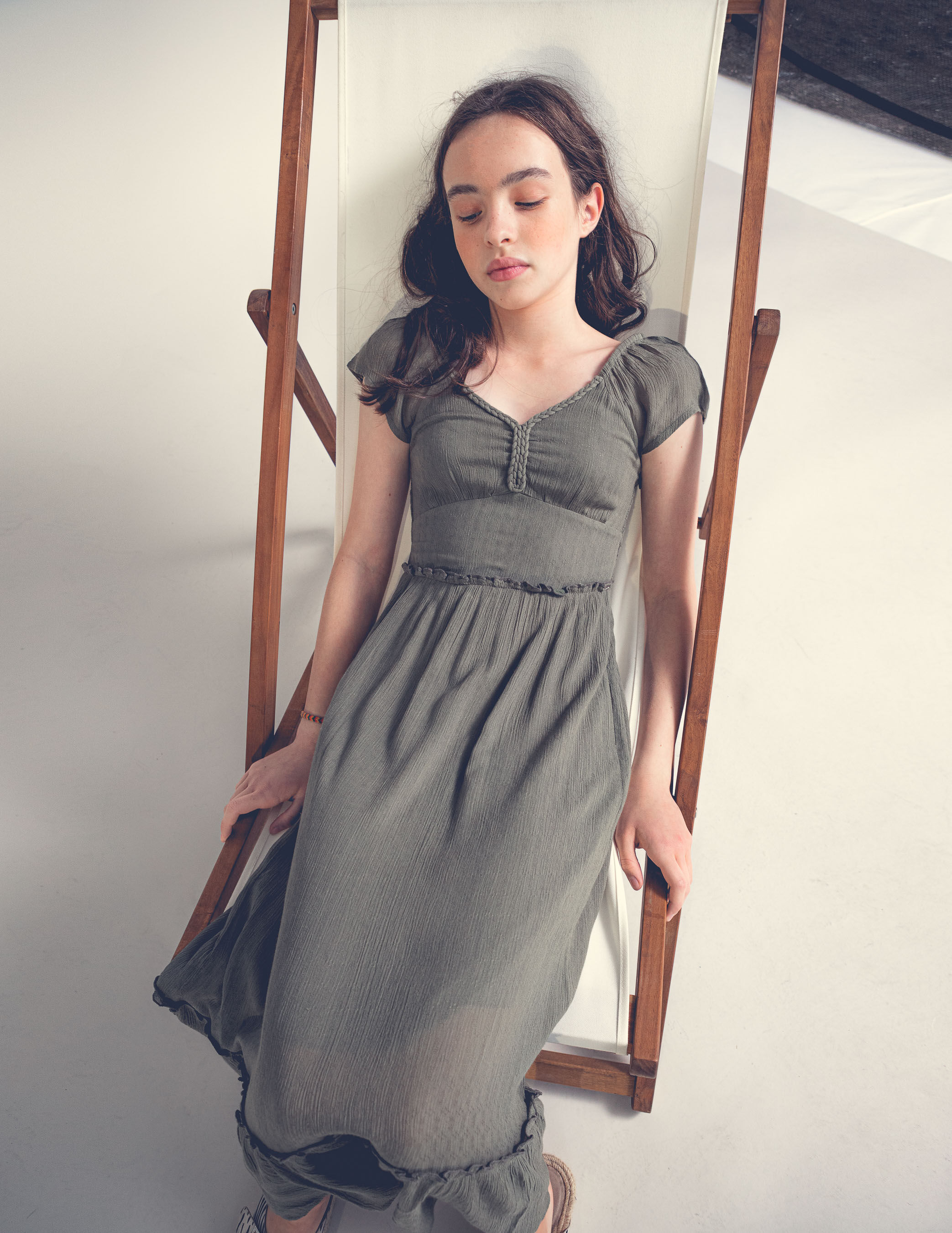 Girls khaki dress top